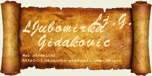 LJubomirka Gidaković vizit kartica